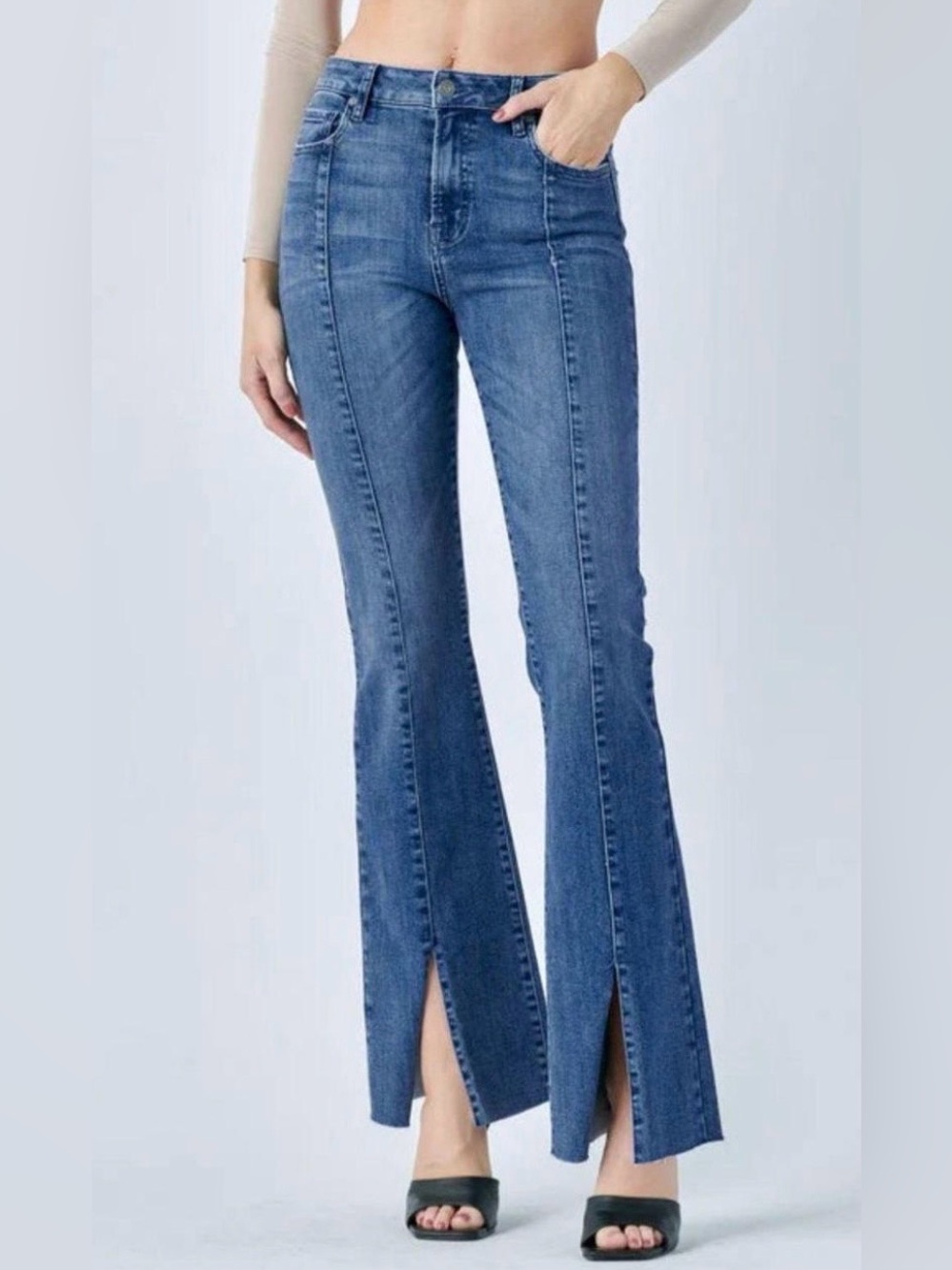 Hidden Jeans Happi Front Slit Flare Jeans
